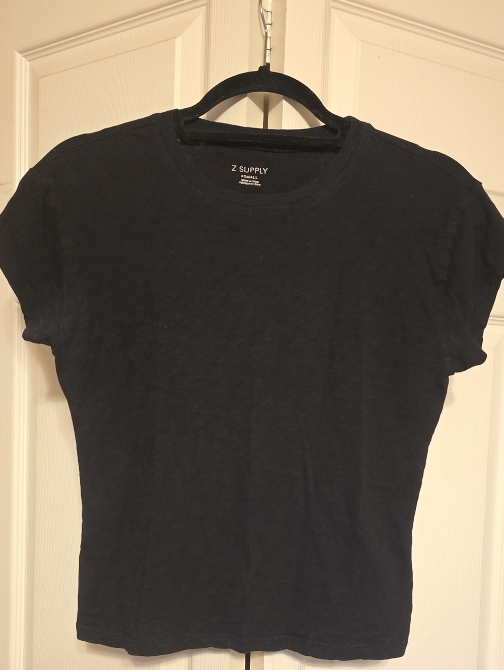 Z Supply Black Modern Slub Crewneck Tee